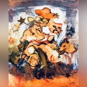 Colorful Cowboy Abstract Art Print